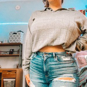 collared plaid sweater